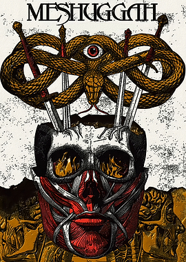 Meshuggah Skull Snake Swords Art