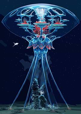 Underwater Jellyfish City with Diver