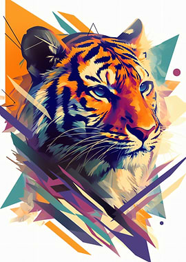 Abstract Tiger Portrait