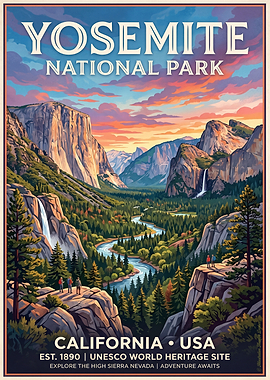 Yosemite National Park Vintage Poster