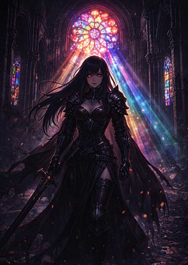 Dark Knightess in Cathedral