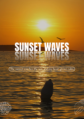 Sunset Waves and Seashells