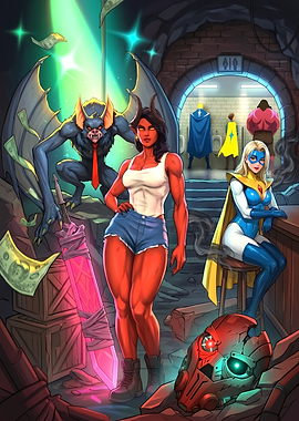 Superheroes in a Grimy Lair