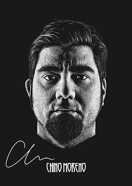 Chino Moreno Scribble art with Signature