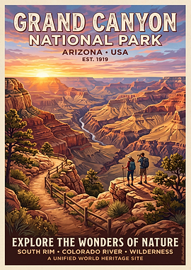 Grand Canyon National Park Vintage Poster