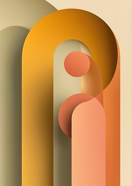 Abstract Geometric Archway with Circles