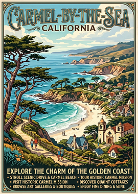 Carmel-by-the-Sea California Travel Poster