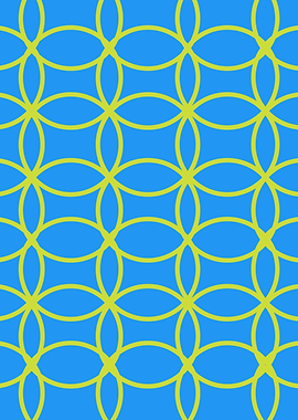 Blue and Yellow Interlocking Rings Pattern
