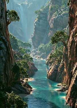 Serene Canyon River Landscape
