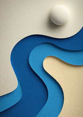 Abstract layered waves with textured background