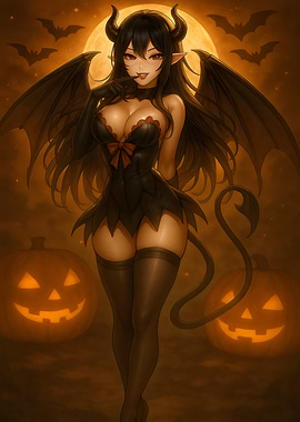 Anime Girl Halloween Succubus
