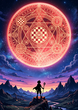 Fantasy Mage and Magical Circle