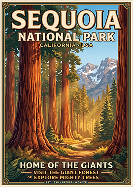 Sequoia National Park Vintage Poster