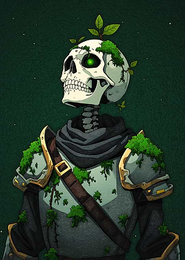 Skeleton Warrior with Nature Elements