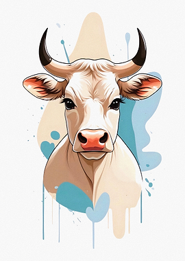 Stylized Cow Portrait
