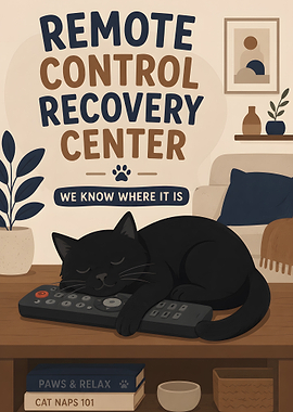 Cat Sleeping on Remote Control