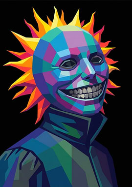 Geometric Sun Mask Character