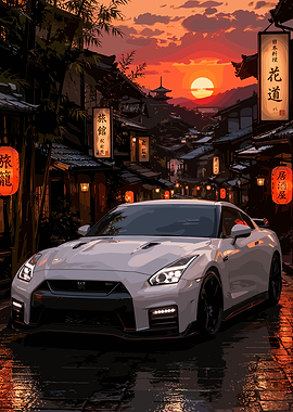 Nissan GT-R in a Japanese Street