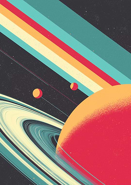Retro Space Planet Rings