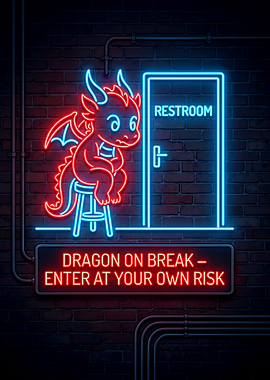Dragon on Break Neon Sign