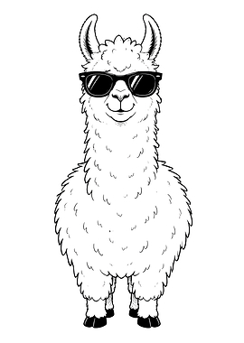 Cool Llama Wearing Sunglasses