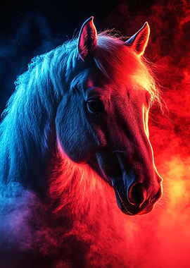 Horse in Dramatic Lighting