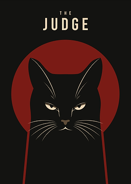 The Judge Black Cat Minimalist Poster