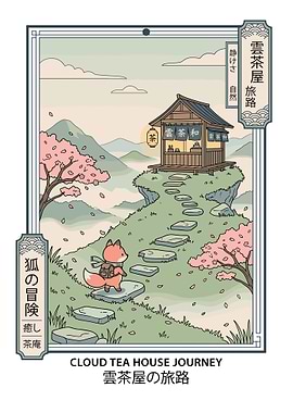Fox on a journey to a tea house