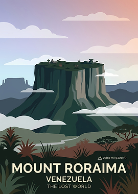 Mount Roraima Venezuela The Lost World Poster