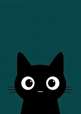 Cute Black Cat Peeking