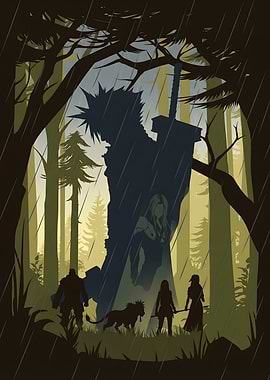 Final Fantasy VII Forest Silhouette