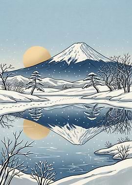 Winter Mountain Reflection