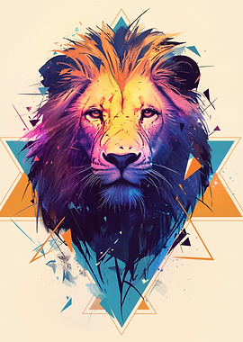 Geometric Lion Portrait