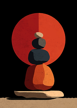 Zen Stones and Sun