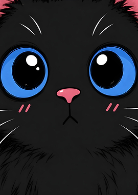 Cute Kawaii Black Cat