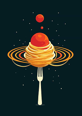 Spaghetti Planet with Rings