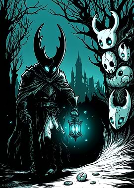 Hollow Knight Character with Lantern