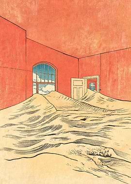Surreal Room Filled With Sand