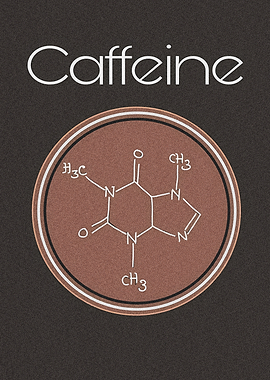 Caffeine Molecule Chemistry Art