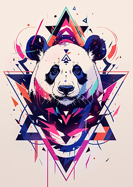 Geometric Panda Portrait