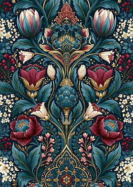 Intricate Floral Art Nouveau Pattern