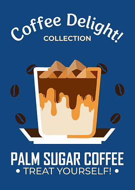 Palm Sugar Coffee Delight Poster – Retro Sweet Coffee Wall Art