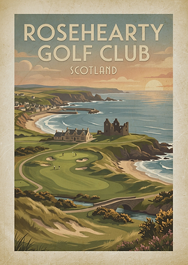 Rosehearty Golf Club Vintage Poster