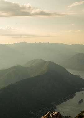 Mountain Range Overlooking Kotor Bay Montenegro