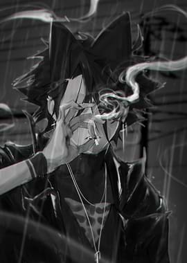 Smoking in the rain