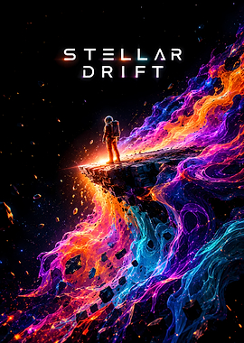 Stellar Drift Astronaut in Cosmic Nebula