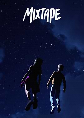 Mixtape Poster with Floating Figures