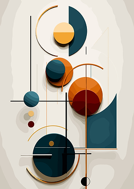 Abstract Geometric Composition with Circles and Lines
