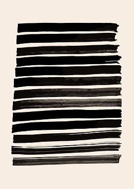 Abstract Black Brush Strokes on Beige Background
