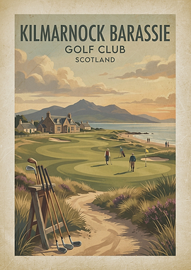 Kilmarnock Barassie Golf Club Vintage Poster